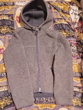 Abercrombie & Fitch Olive Sherpa Fleece Jacket